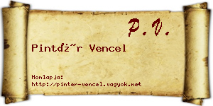Pintér Vencel névjegykártya