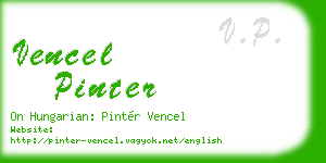 vencel pinter business card